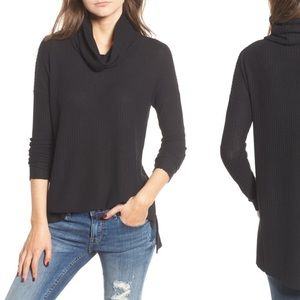 Draped funnel neck sweater